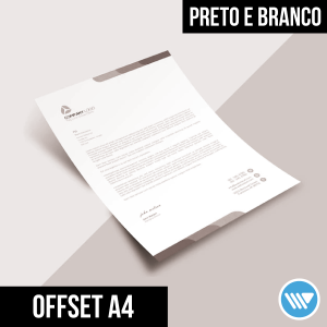 Impressão Offset Offset A4 Preto e Branco/Frente e Verso   