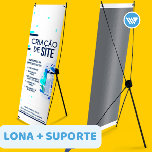 X Banner Lona Fosca 380g 160x60cm 4x0   Lona + Suporte